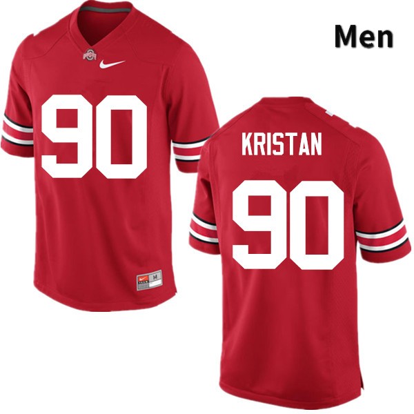 Ohio State Buckeyes Bryan Kristan Men's #90 Red Game Stitched College Football Jersey